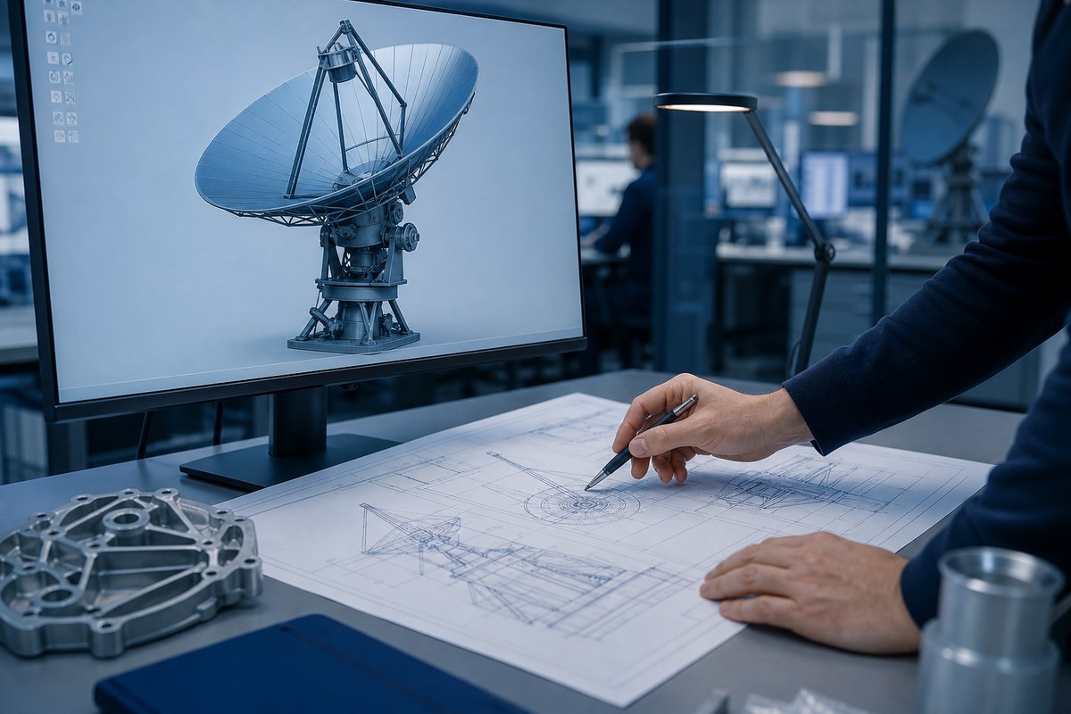 Modello 3D di una struttura di supporto per antenna